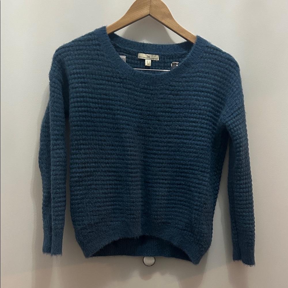 Elegant Teal Crew Neck Sweater